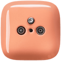 Salmon square porcelain TV, radio and satellite antenna wall socket by Katy Paty