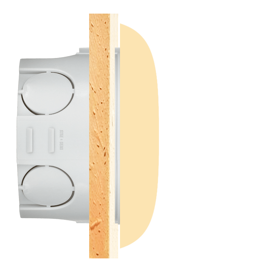 SQUARE PORCELAIN WALL SOCKET UK PASTEL BLUE - DYKE & DEAN