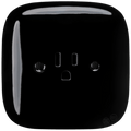 SQUARE PORCELAIN WALL SOCKET USA 15 AMP BLACK - DYKE & DEAN