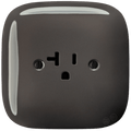SQUARE PORCELAIN WALL SOCKET USA 20 AMP BROWN - DYKE & DEAN
