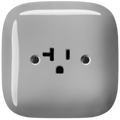 Grey square porcelain USA 20 amp wall socket by Katy Paty