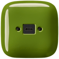 Green square porcelain USB-C charger wall socket by Katy Paty