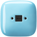 Pastel Blue square porcelain USB-C charger wall socket by Katy Paty