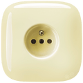 Vanilla square porcelain 2-pin Euro wall socket by Katy Paty