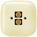 SQUARE PORCELAIN WALL SPEAKER SOCKET VANILLA - DYKE & DEAN