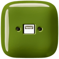 SQUARE PORCELAIN WALL USB CHARGER GREEN - DYKE & DEAN