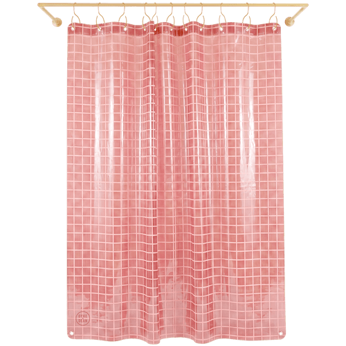 SUN SHOWER GRID CURTAIN ROSE - DYKE & DEAN