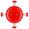 SURFACE PORCELAIN JUNCTION BOX RED - DYKE & DEAN