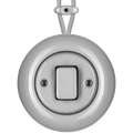 SURFACE PORCELAIN WALL LIGHT SWITCH GREY FAT BUTTON - DYKE & DEAN
