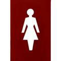 THERMOPLASTIC FEMALE WC SIGN BURGUNDY - DYKE & DEAN