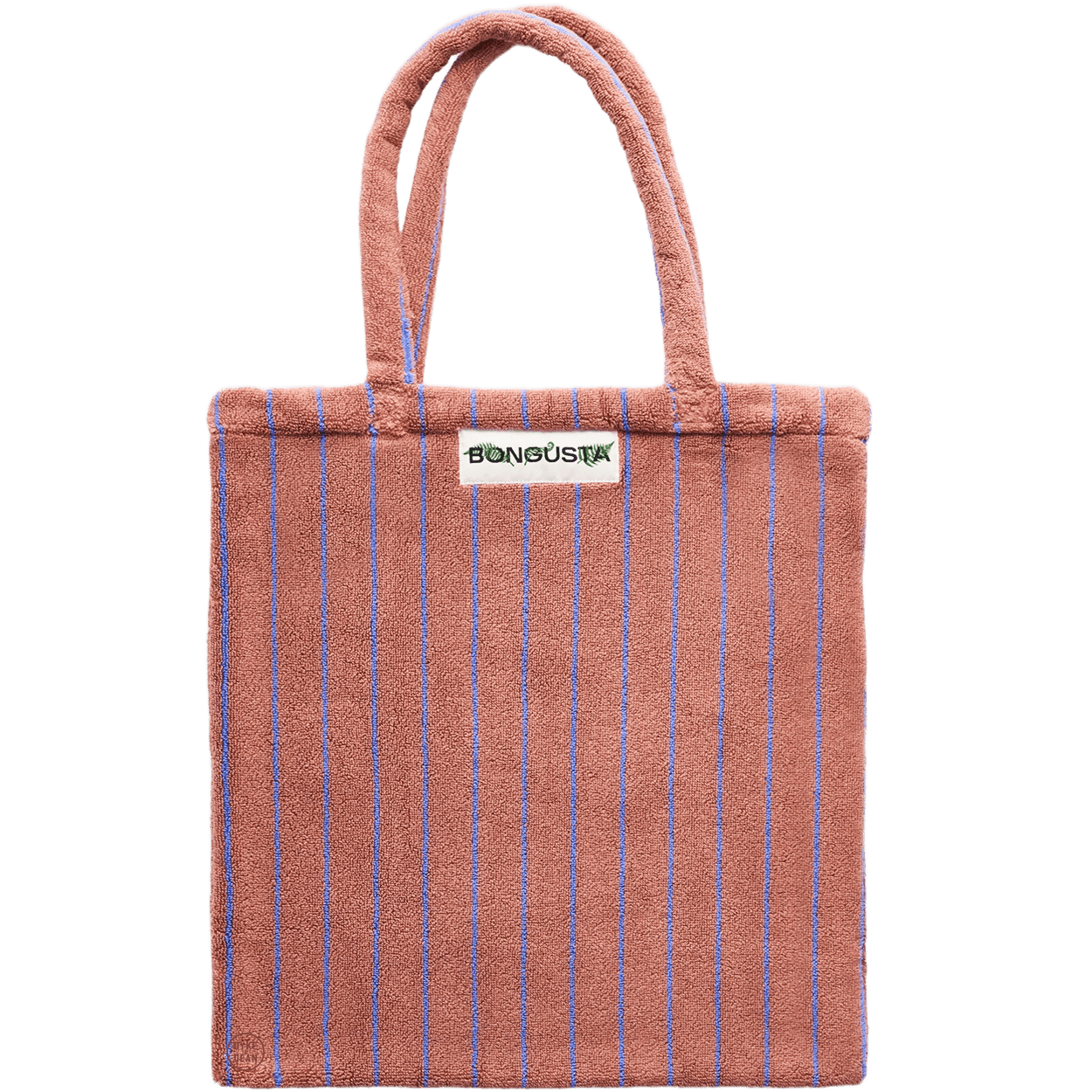 TOWEL FABRIC TOTE BAG CAMEL & ULTRAMARINE - DYKE & DEAN