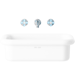 TRUE LITE CERAMIC COUNTERTOP WIDE SINK WHITE - DYKE & DEAN