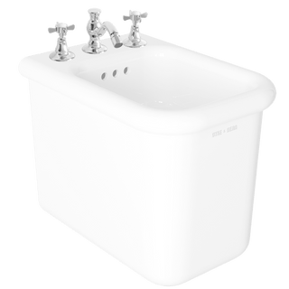 TRUE LITE CERAMIC FLOOR BIDET WHITE - DYKE & DEAN