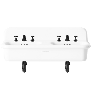 TRUE LITE CERAMIC MOUNTED DOUBLE SINK WHITE - DYKE & DEAN