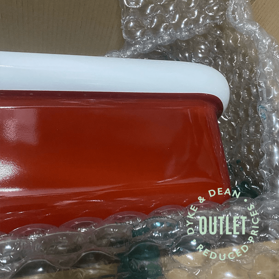 TRUE LITE CERAMIC MOUNTED MEDIUM SINK WITH BORDEAUX RED BASE OUTLET - DYKE & DEAN