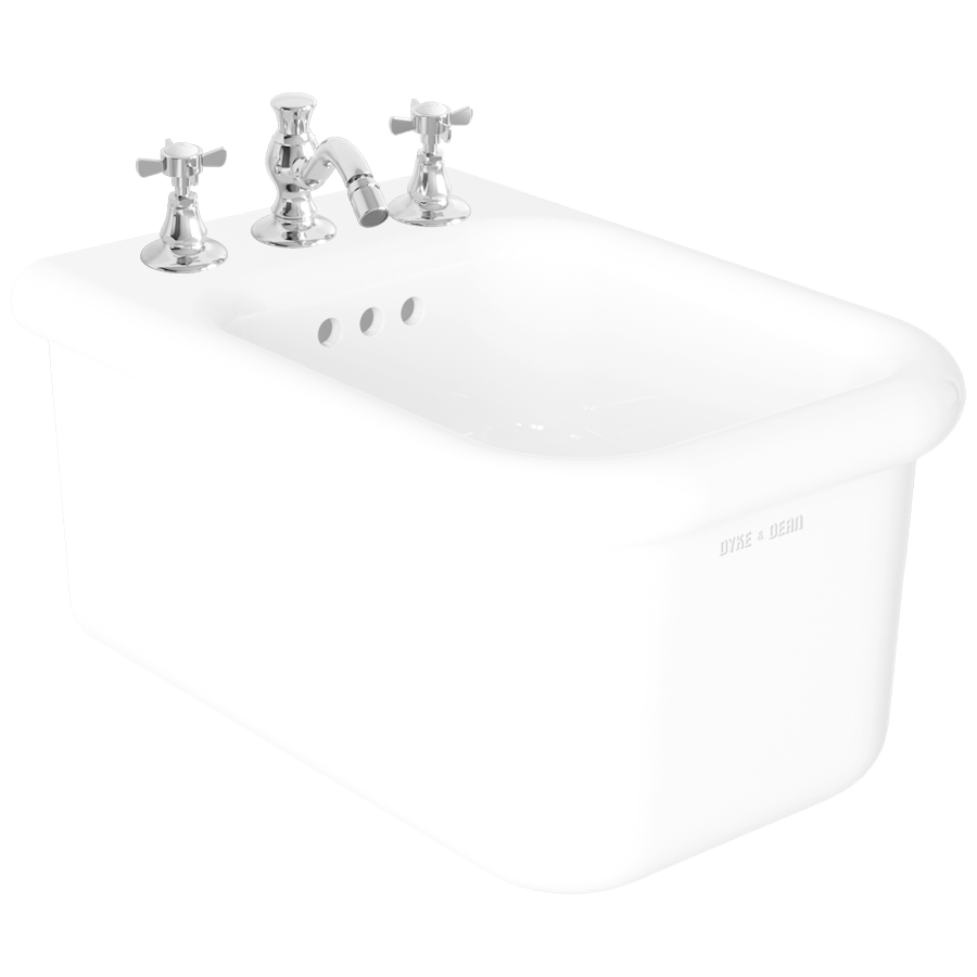 TRUE LITE CERAMIC WALL HUNG BIDET WHITE - DYKE & DEAN