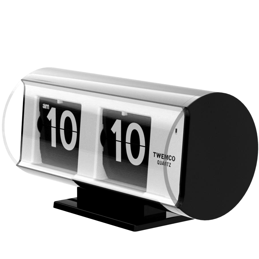 TWEMCO SMALL FLIP CLOCK QT-30T BLACK & WHITE - DYKE & DEAN