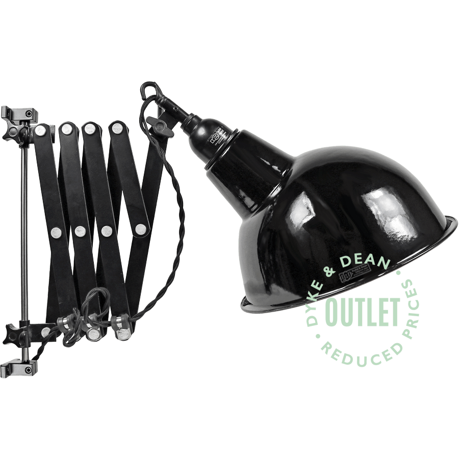 WALL SCISSOR LAMP BLACK ENAMEL SHADES OUTLET - DYKE & DEAN