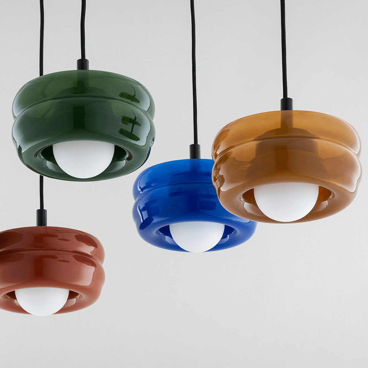 WALNUT ORBIT GLASS GLOBE PENDANT LIGHT - DYKE & DEAN