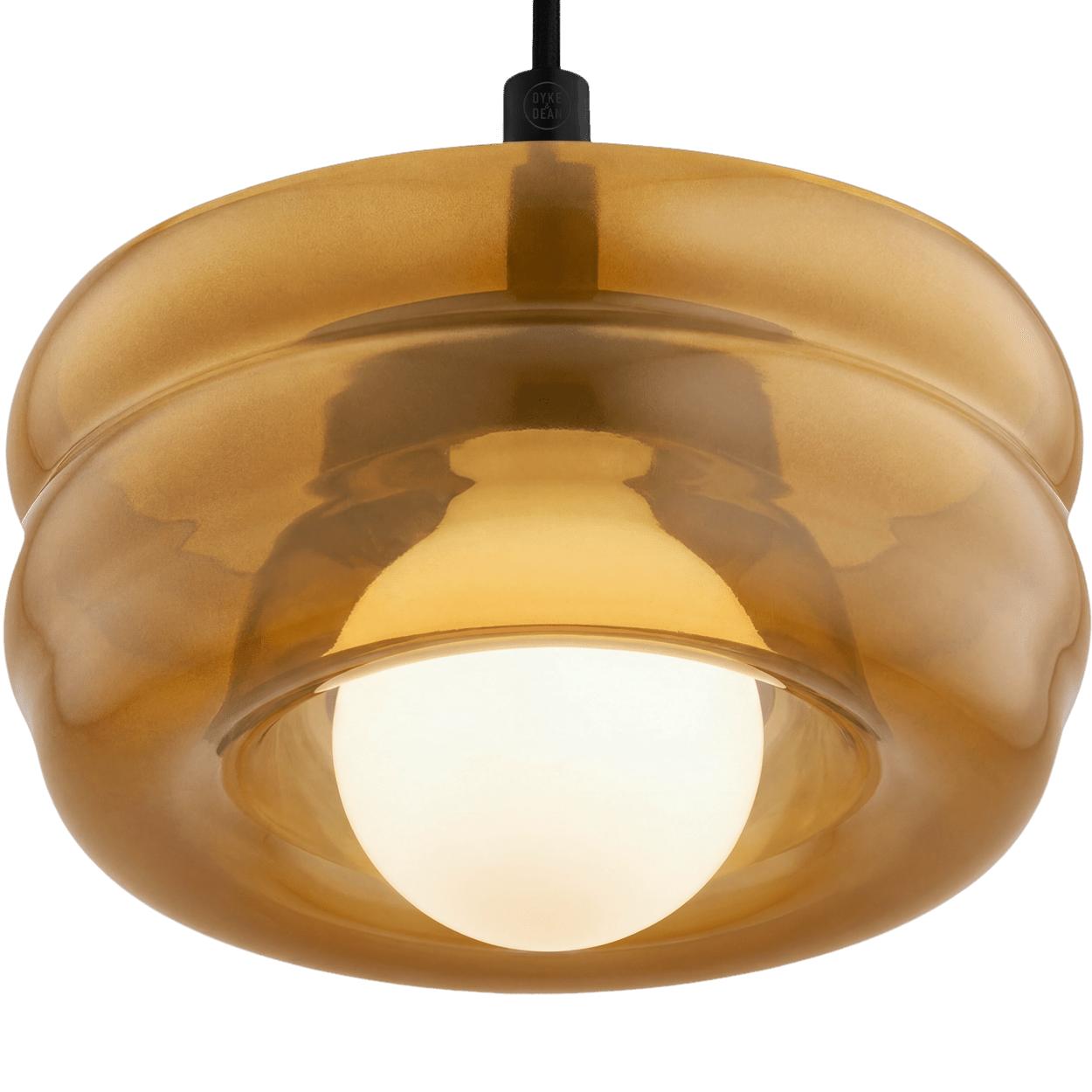 WALNUT ORBIT GLASS GLOBE PENDANT LIGHT - DYKE & DEAN