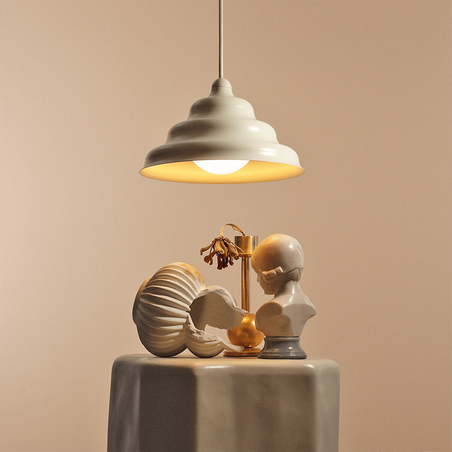 WAVE HANGING PENDANT LIGHT CREAM M - DYKE & DEAN