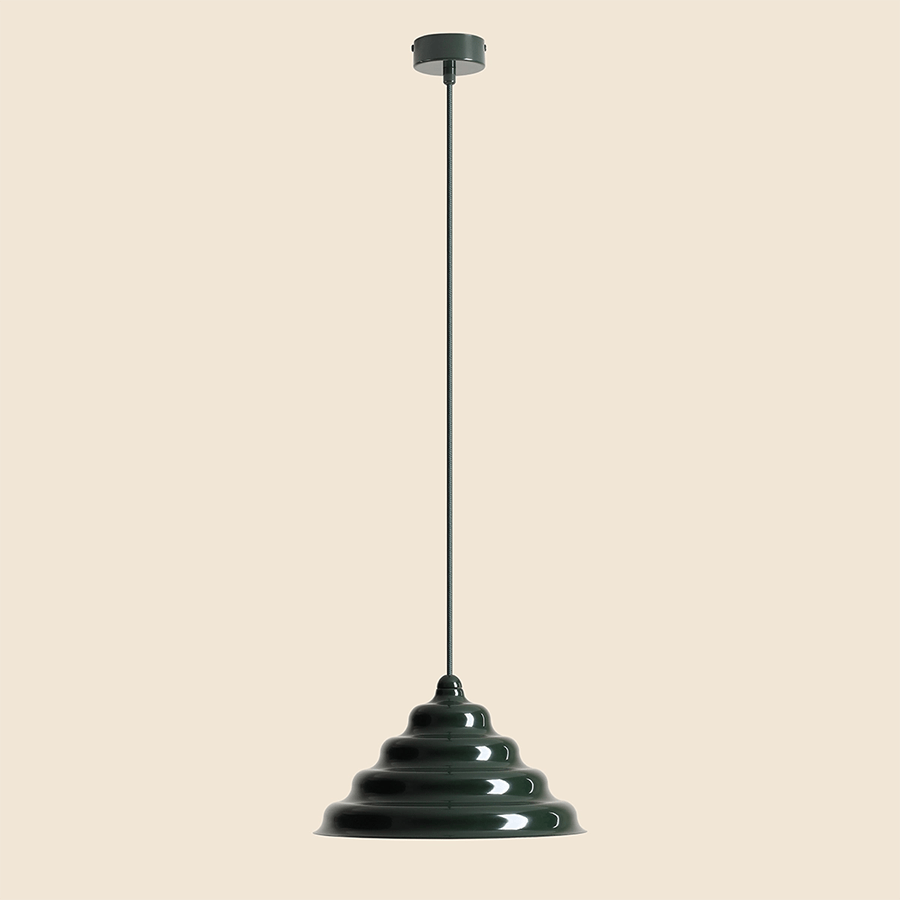 WAVE HANGING PENDANT LIGHT DEEP GREEN L - DYKE & DEAN