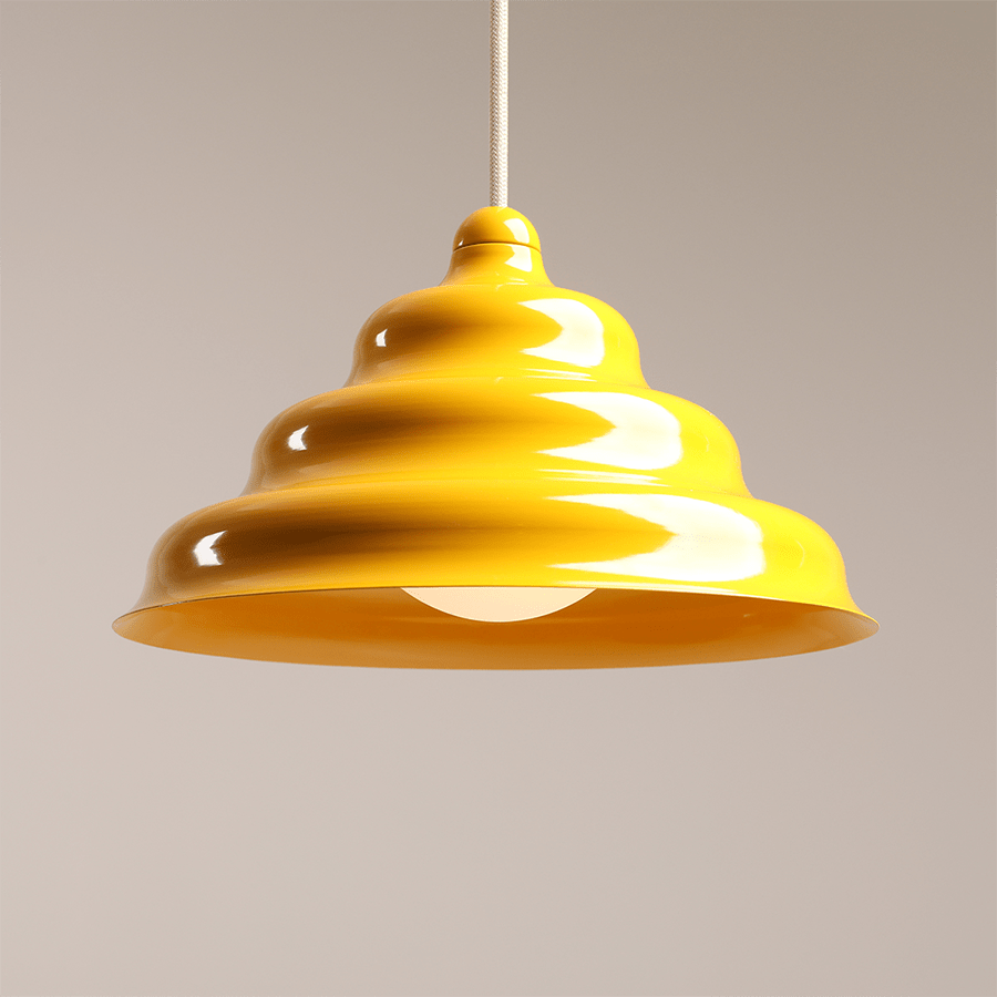 WAVE HANGING PENDANT LIGHT YELLOW M - DYKE & DEAN