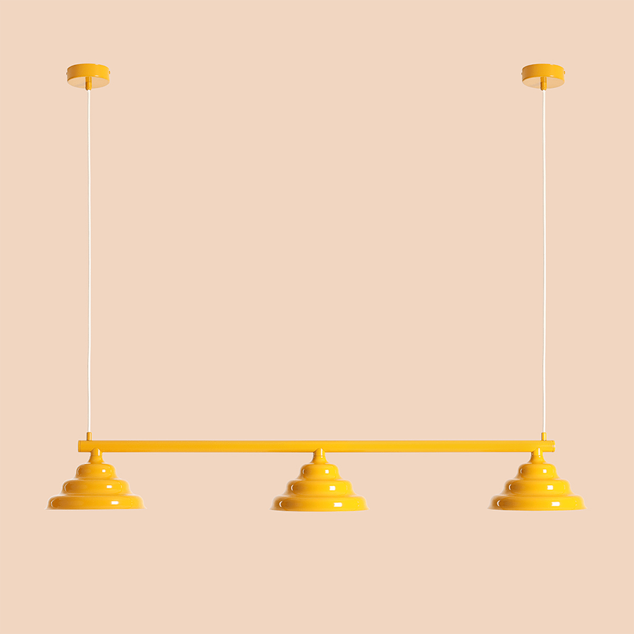 WAVE SUSPENSION BAR PENDANT 3 LIGHT YELLOW - DYKE & DEAN