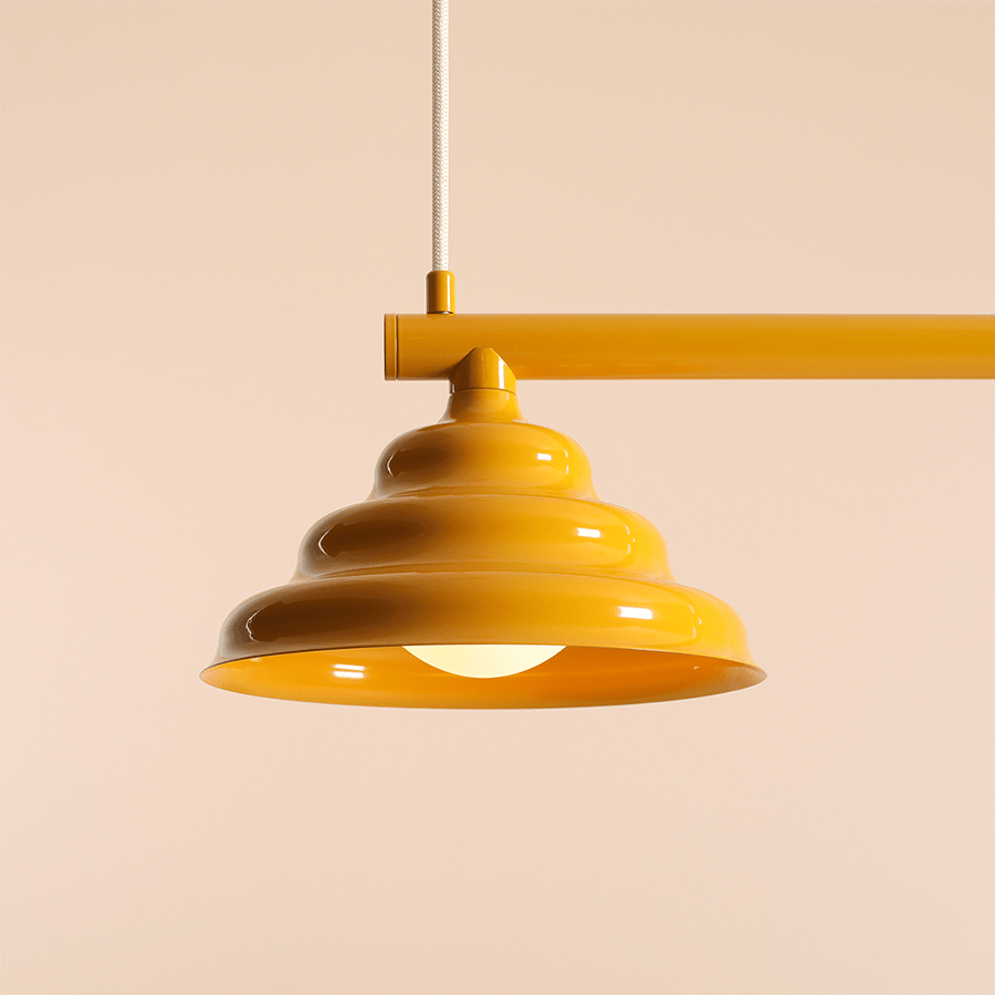 WAVE SUSPENSION BAR PENDANT 3 LIGHT YELLOW - DYKE & DEAN