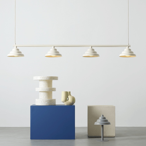 WAVE SUSPENSION BAR PENDANT 4 LIGHT GREEN - DYKE & DEAN