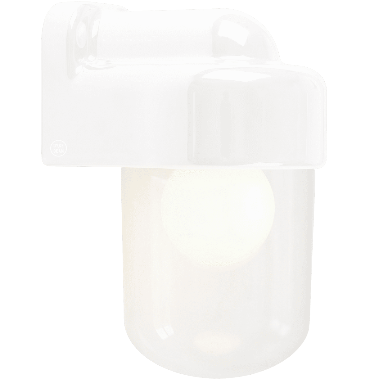 WHITE CLEAR PORCELAIN WATERPROOF SAUNA WALL LIGHT - DYKE & DEAN