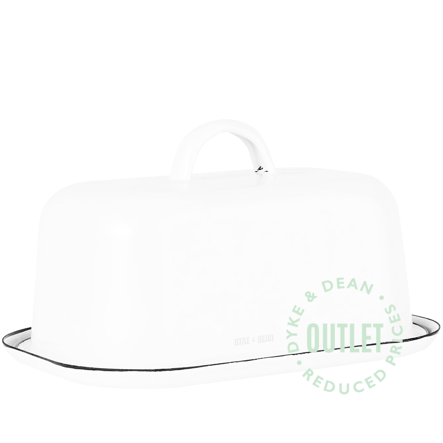 WHITE ENAMEL BUTTER DISH OUTLET - DYKE & DEAN