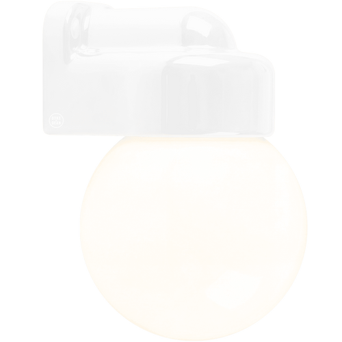 WHITE GLOBE PORCELAIN WATERPROOF SAUNA WALL LIGHT - DYKE & DEAN