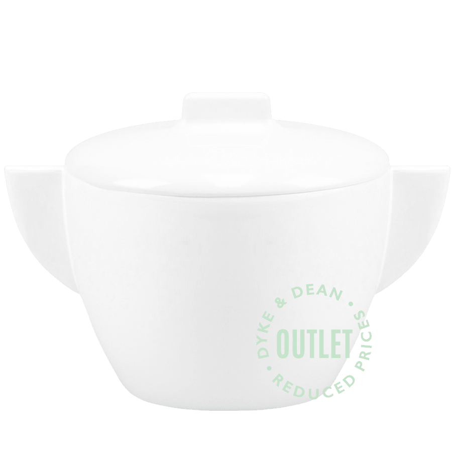 WHITE MELAMINE SUGAR BOWL WITH LID OUTLET - DYKE & DEAN