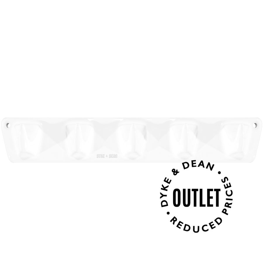 WHITE PORCELAIN 5 HOOK PLATE OUTLET - DYKE & DEAN