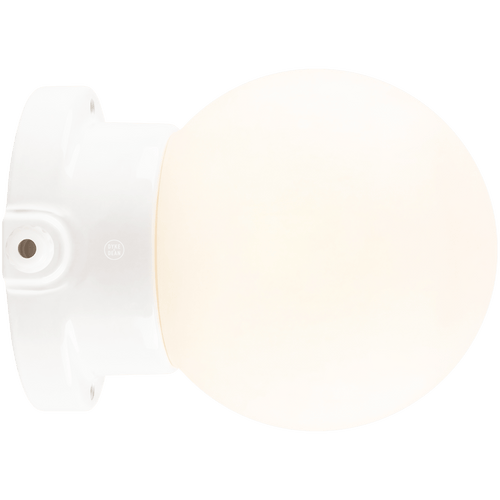 WHITE PORCELAIN GLOBE WATERPROOF WALL LIGHT - DYKE & DEAN