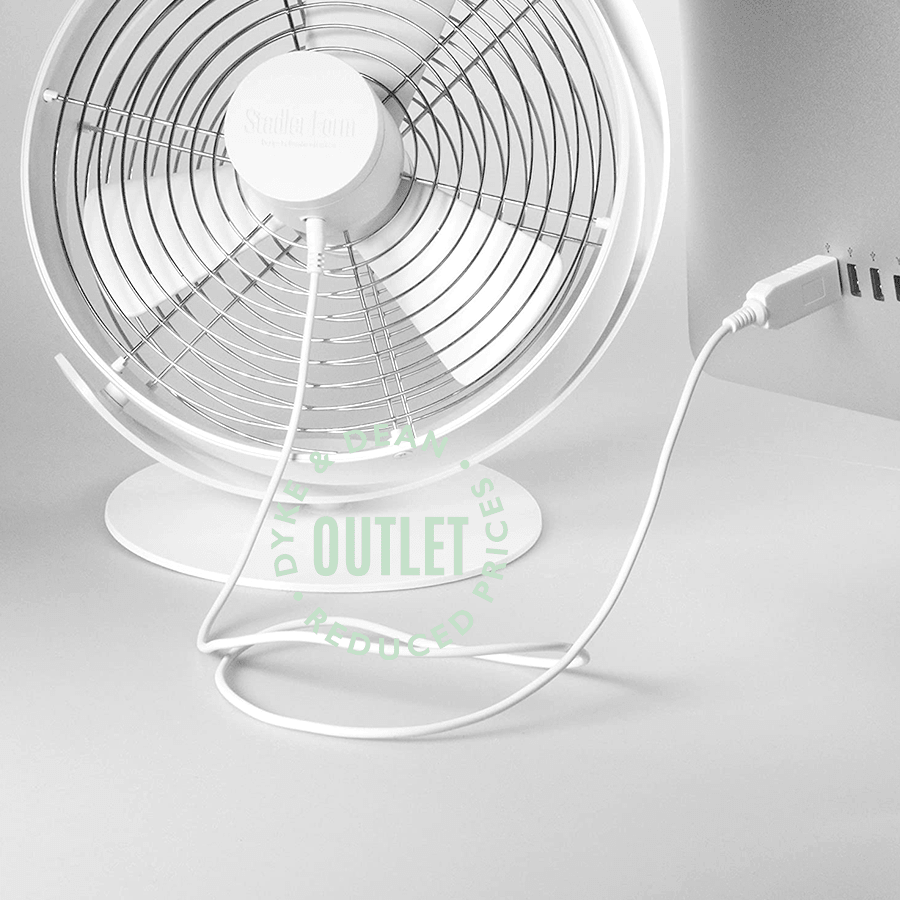 WHITE USB PORTABLE DESK FAN OUTLET - DYKE & DEAN