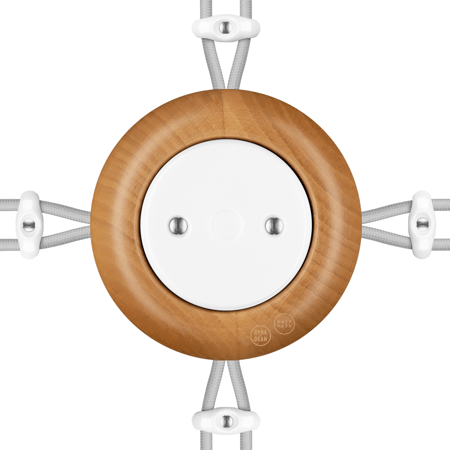 WOODEN PORCELAIN SURFACE MOUNTED FAGUS JUNCTION BOX - DYKE & DEAN