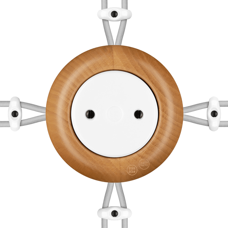 WOODEN PORCELAIN SURFACE MOUNTED FAGUS JUNCTION BOX - DYKE & DEAN