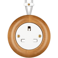 WOODEN PORCELAIN SURFACE MOUNTED FAGUS SOCKET UK - DYKE & DEAN