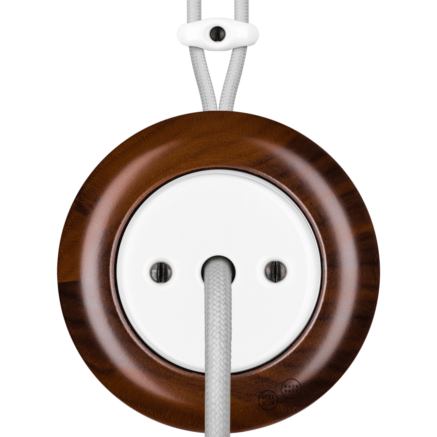 WOODEN PORCELAIN SURFACE MOUNTED NUC MAG CABLE GLAND - DYKE & DEAN