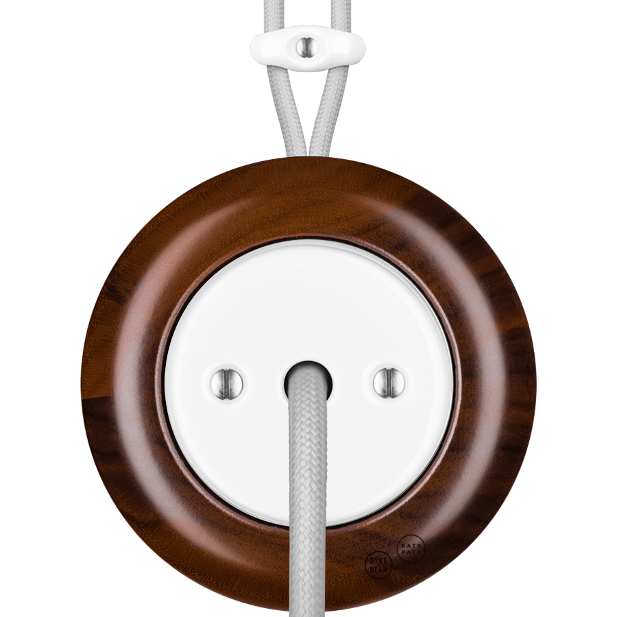 WOODEN PORCELAIN SURFACE MOUNTED NUC MAG CABLE GLAND - DYKE & DEAN
