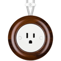 WOODEN PORCELAIN SURFACE MOUNTED NUC MAG SOCKET USA 15AMP - DYKE & DEAN