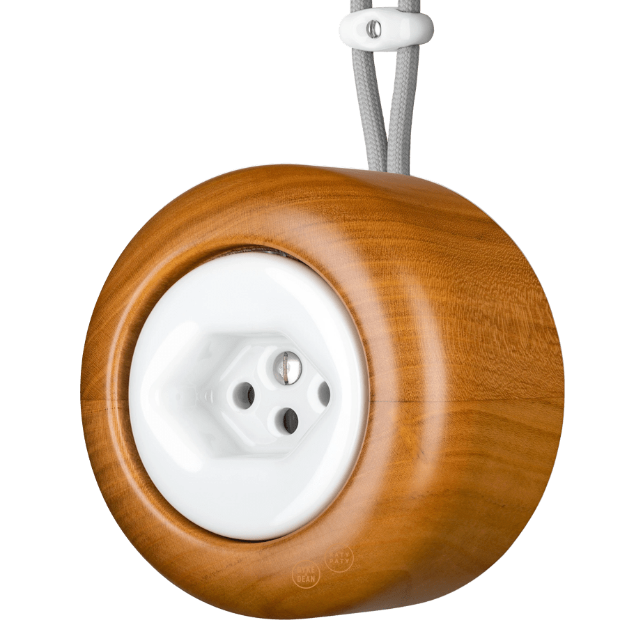 WOODEN PORCELAIN SURFACE MOUNTED PADELUS SOCKET SWISS - DYKE & DEAN