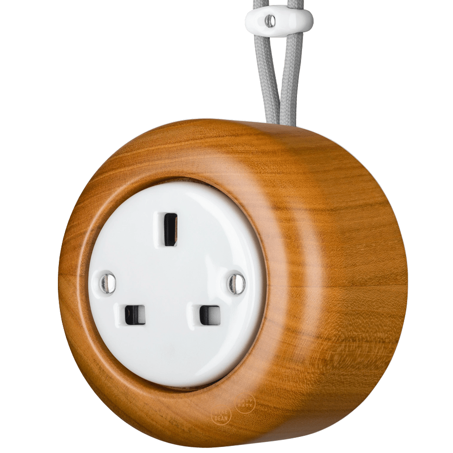 WOODEN PORCELAIN SURFACE MOUNTED PADELUS SOCKET UK - DYKE & DEAN