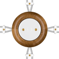 WOODEN PORCELAIN SURFACE MOUNTED ROBUS JUNCTION BOX - DYKE & DEAN
