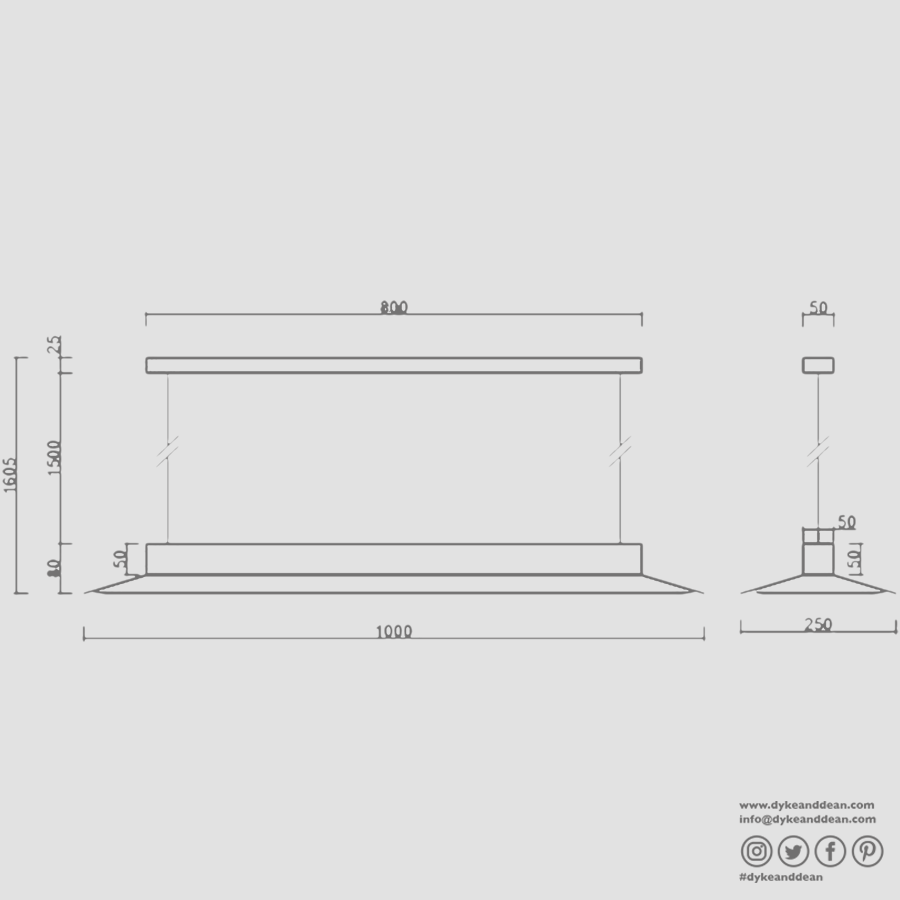 YOTTSU SUSPENSION BEAM PENDANT LIGHT SMALL - DYKE & DEAN