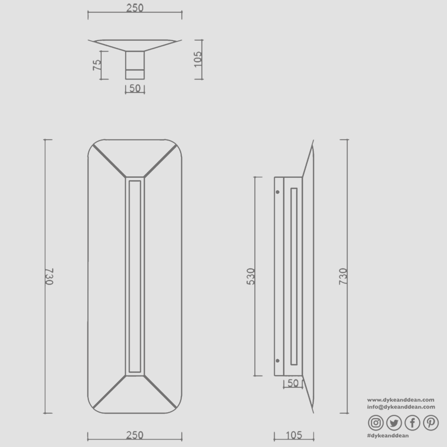 YOTTSU WALL STRIP LAMP SHADE LIGHT SMALL - DYKE & DEAN