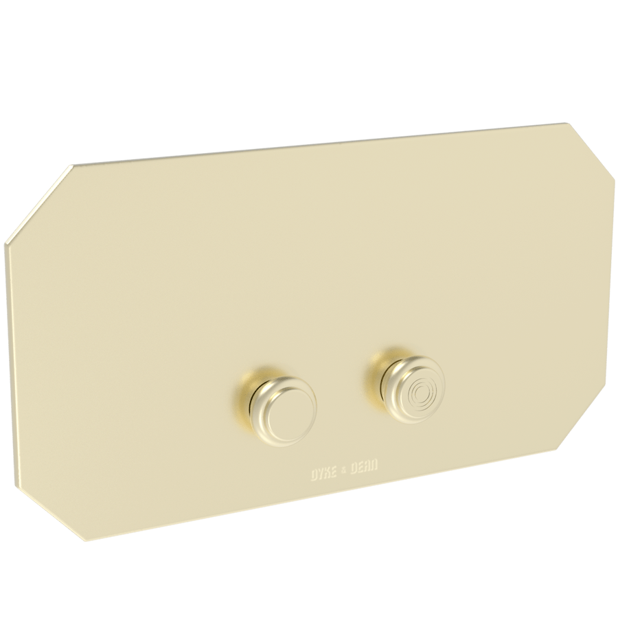 45° DEGREE CORNERS TOILET FLUSH PLATE MATT BRASS - DYKE & DEAN