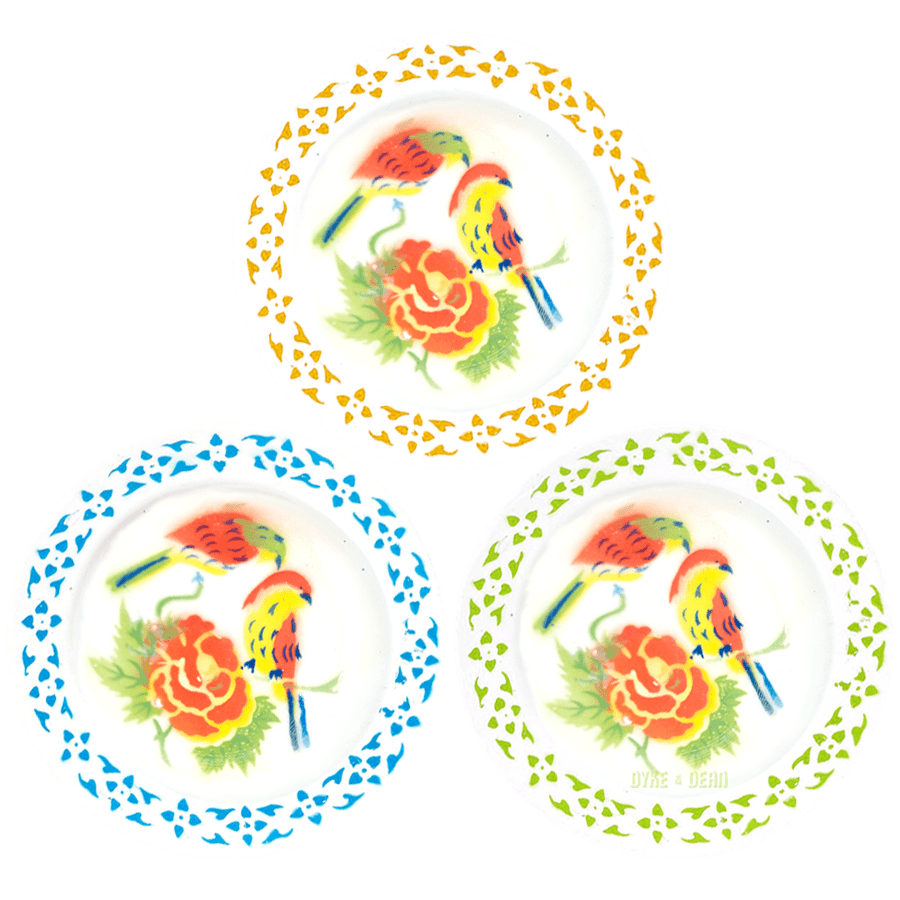 BIRD ENAMEL PLATE GREEN - DYKE & DEAN